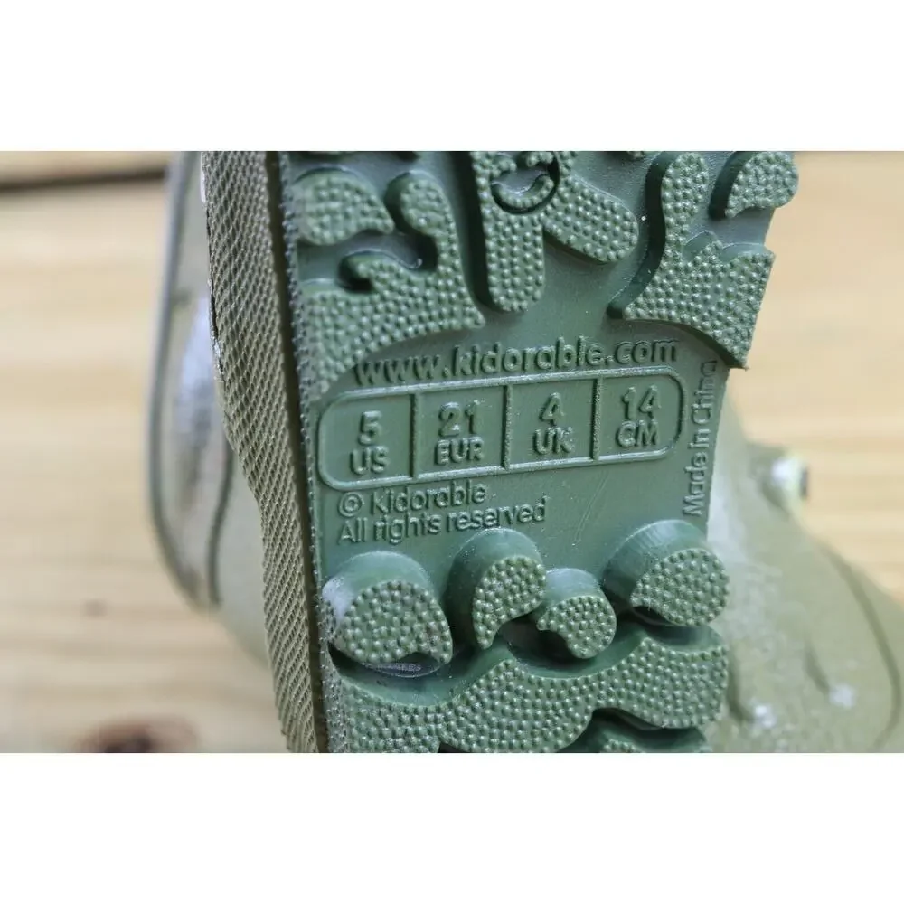 New Kidorable Rain Boots Dinosaur Green Boys 5 Wellies Shoes